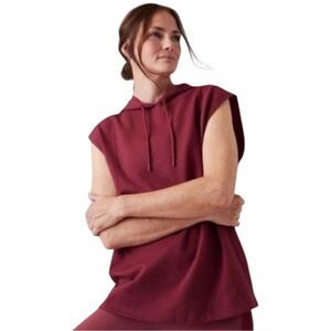 Athleta Sundown Tank Sweatshirt Berry Hoodie Activewear Extra Small NWOT